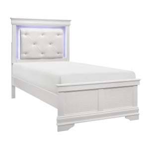 HOME ELEGANCE TWIN HEADBOARD &FOOTBOARD W/ SLATS -1556WT-1