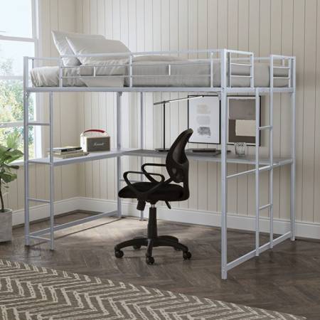 FULL LOFT BED SILVER CYBILL (24-P318)