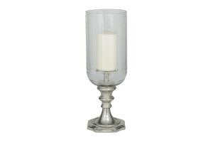 ALUM GLS CANDLE HOLDER 7"W, 19"H 29237