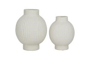 CER VASE WHT S/2 11", 9" H 31003