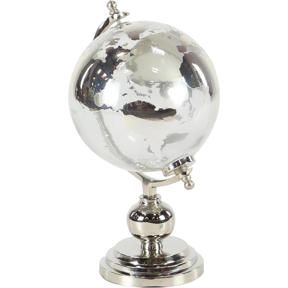 ALUM GLS GLOBE SILVER 9"W, 13"H 52479