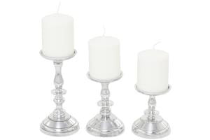 ALUM CANDLE HOLDER S/3 8", 6", 5"H-70273