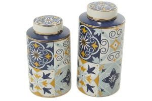 CERAMIC JARS S/2 11"W, 9"H 73778