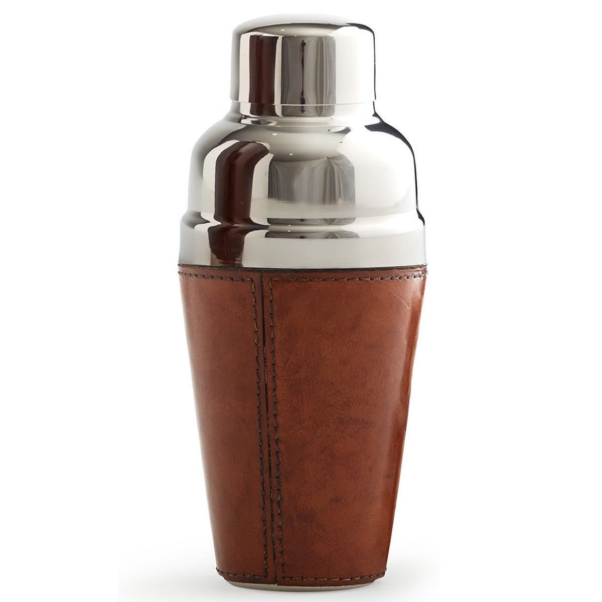 STAINLESS STEEL LEATHER COCKTAIL SHAKER 3"W, 9"H 79805