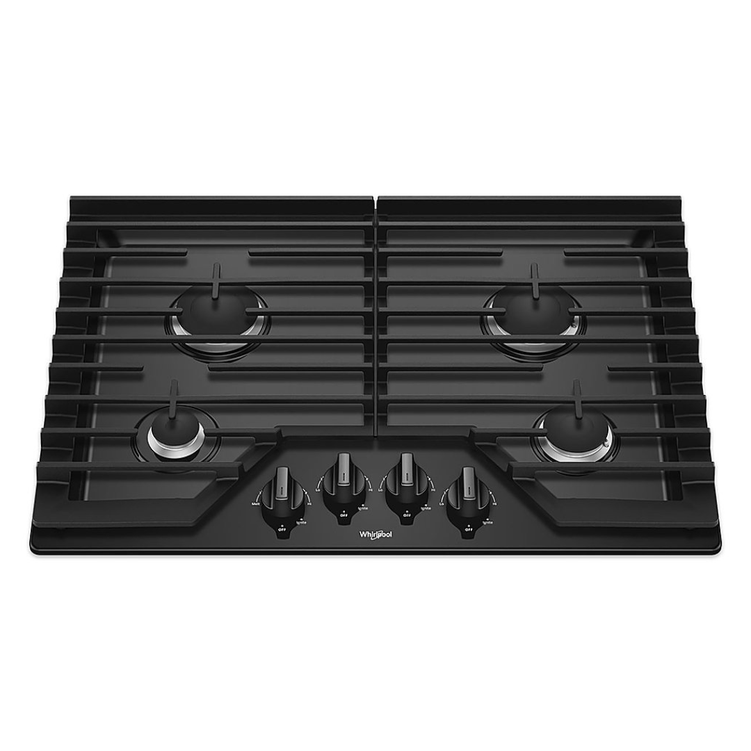 WHIRLPOOL 30 INCH GAS COOKTOP 4 BURNER BLACK