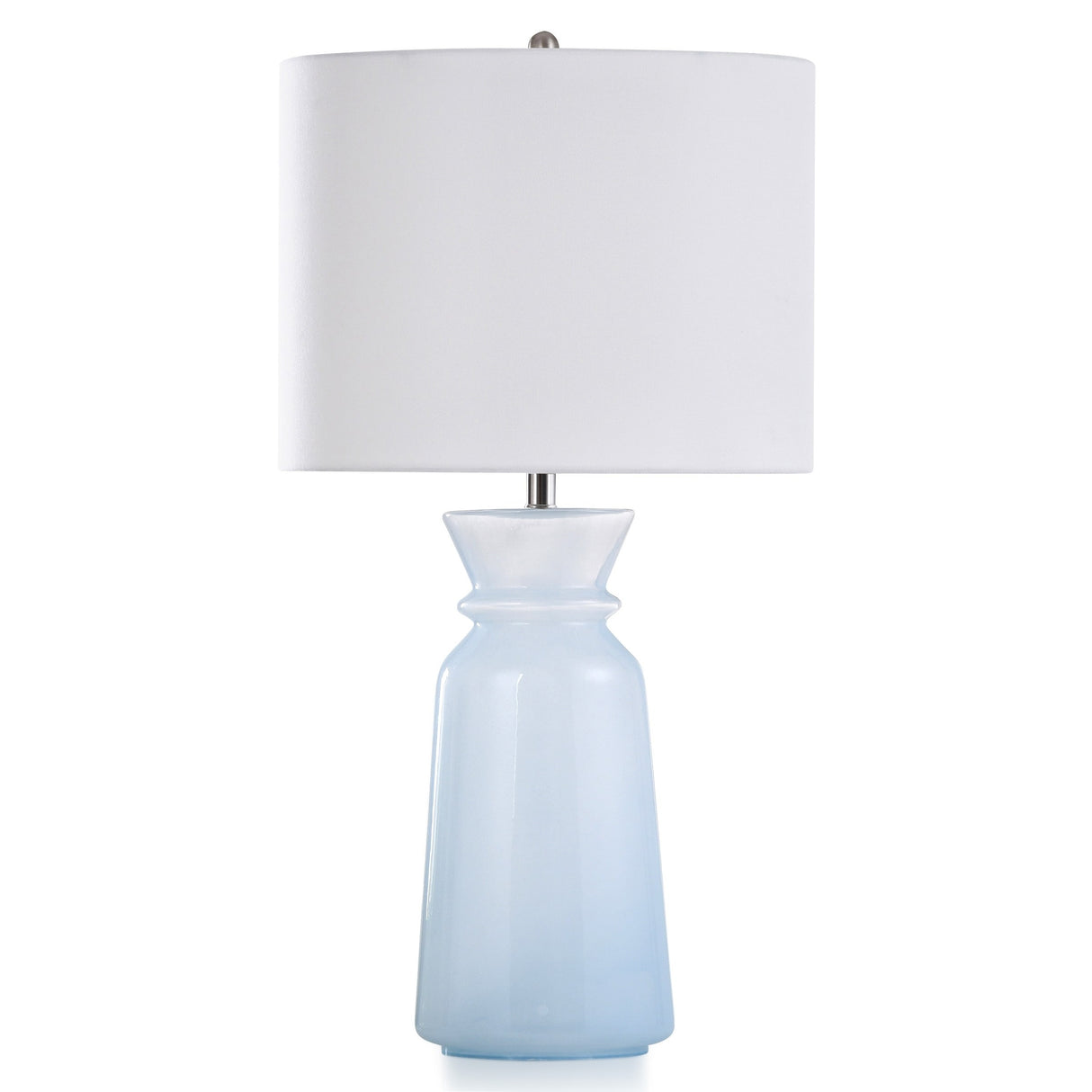 SPA BLUE  CLASSIC MILK GLASS BODY TABLE LAMP  16IN W X 29IN HT X 16IN D  100 WATT-L331308