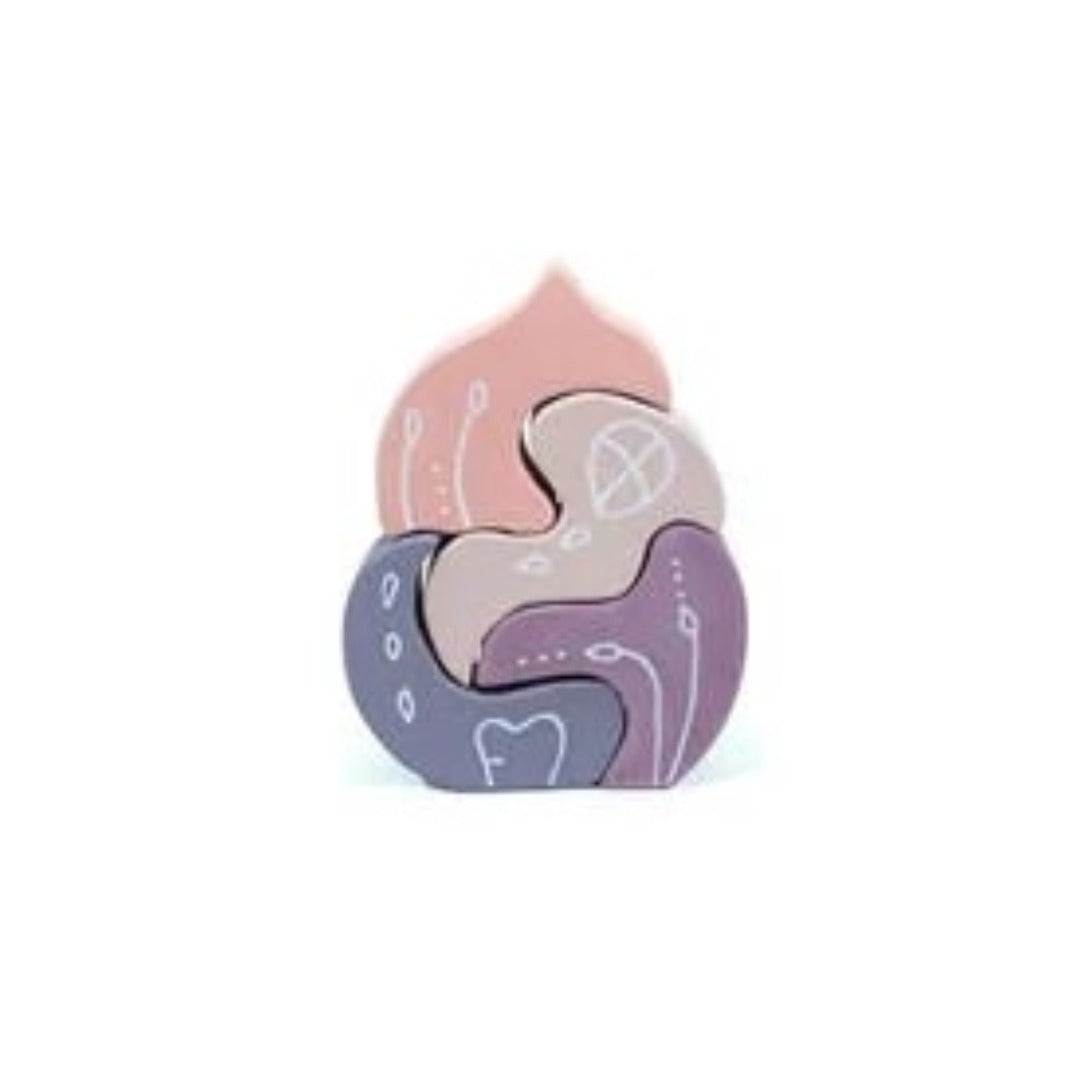 WALDORF WOODEN CORAL TOY - LILAC K003-W0068-04-026-005