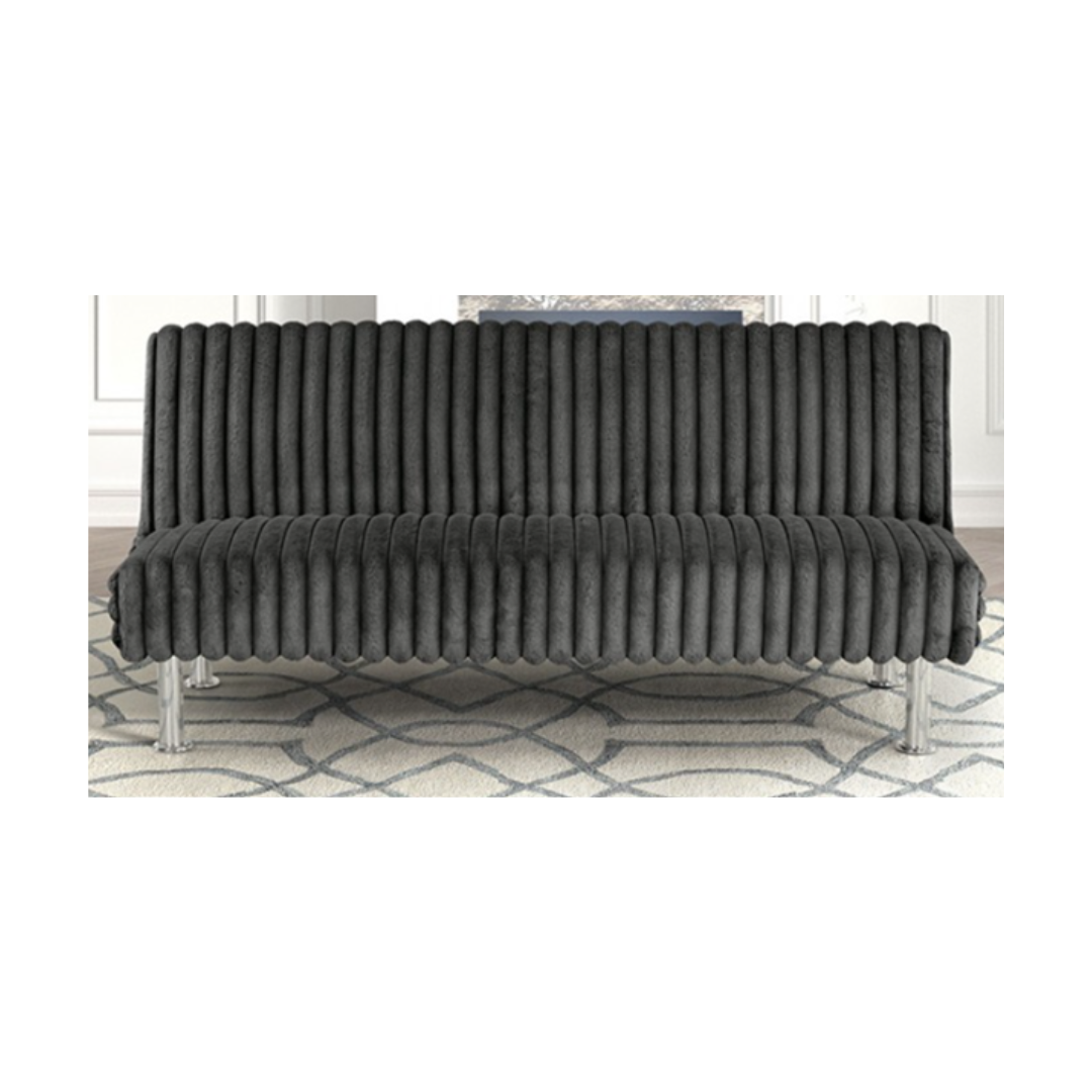 FUTON SOFA WITH METAL LEGS CHARCOAL HINWIL (24-P831)