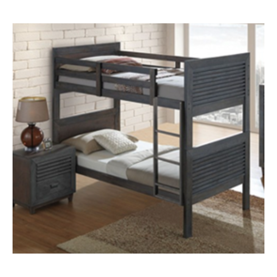 TWIN/TWIN BUNK BED DK BROWN (24-P280)