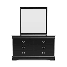 DRESSER WITH MIRROR BLACK LOUIS PHILIPPE III