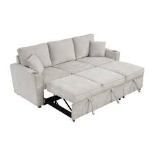 SLEEPER SOFA SECTIONAL W/CUPHOLDER BEIGE KENDAL